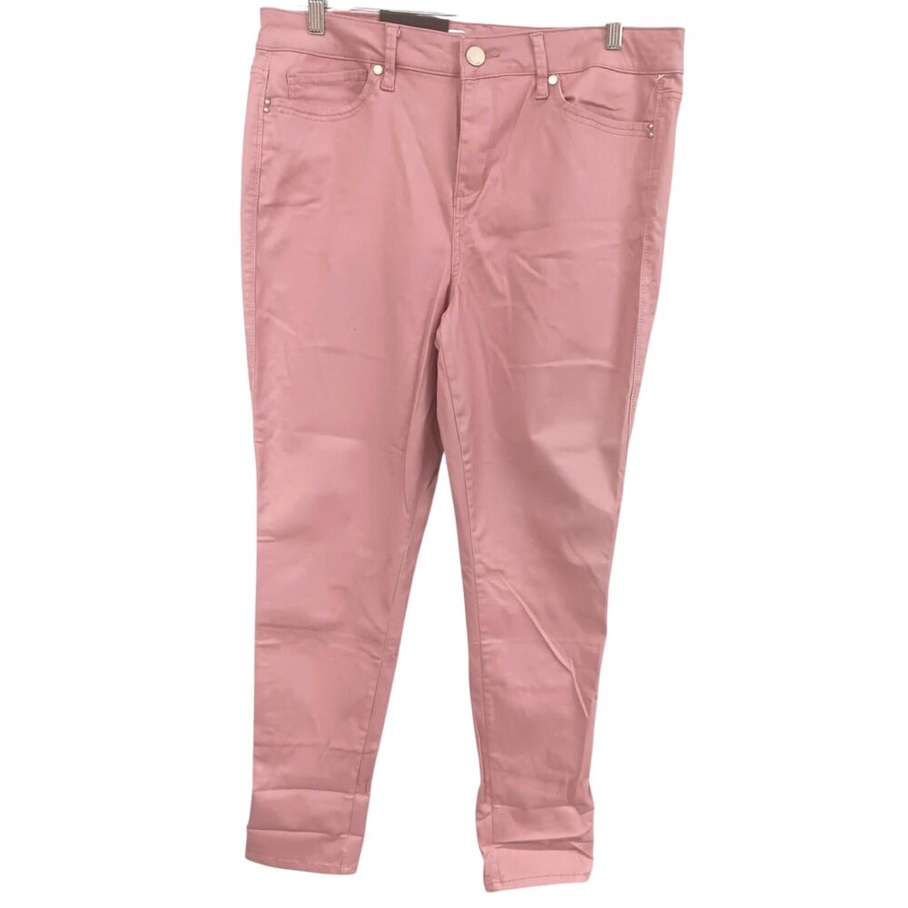 Seven7 High Rise Skinny Jeans Mauve Pink Ultra Stretch Size 16 NWT - Picture 2 of 8